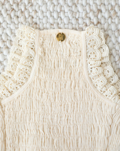 Milk + Honey Eyelet Smocked Dress