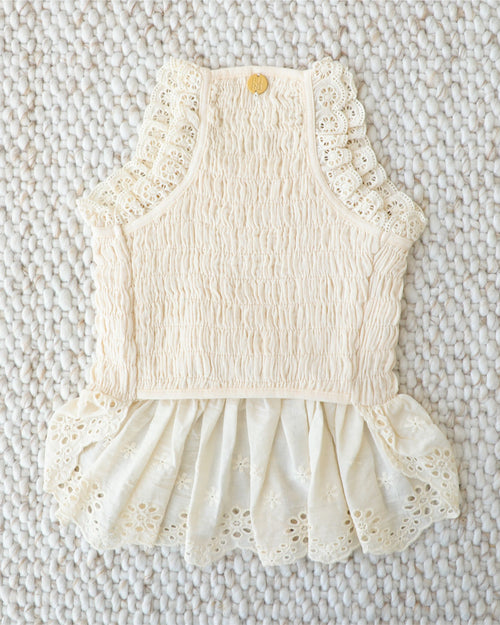 Milk + Honey Eyelet Smocked Dress