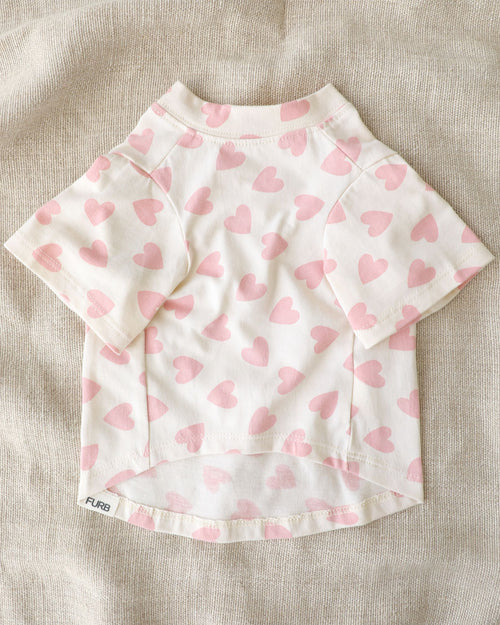 Lovey Dovey Heart Print Dog T-Shirt