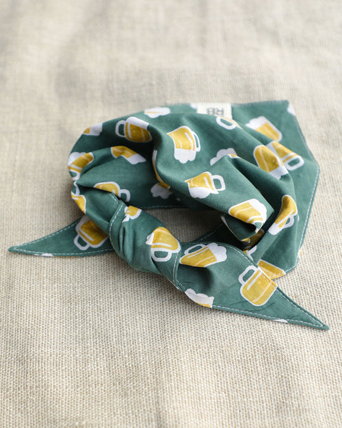 Yappy Hour Green Dog Bandana
