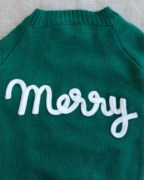 Very Merry Green Dog Sweater