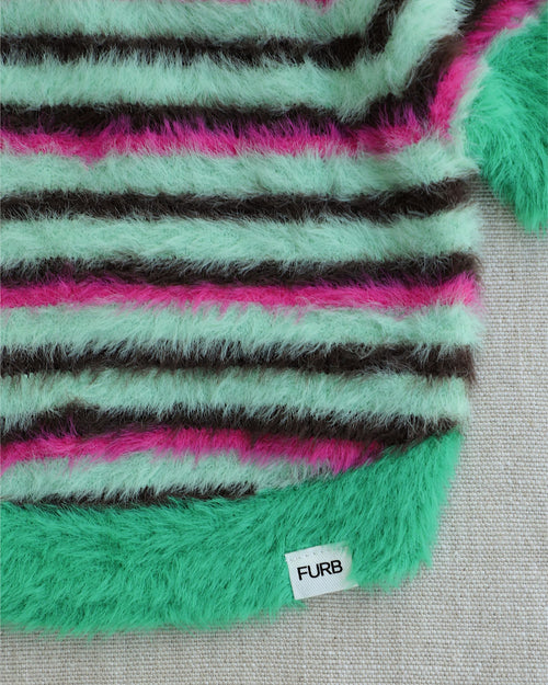 Venice Green Stripe Eyelash Dog Hoodie, Limited Edition