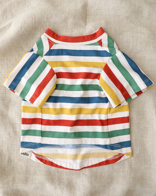 Beach Blanket Bingo Multi Striped Print Dog T-Shirt