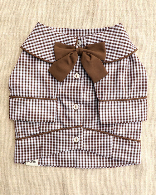 Sleepyhead Brown Check Dog Pajama Top