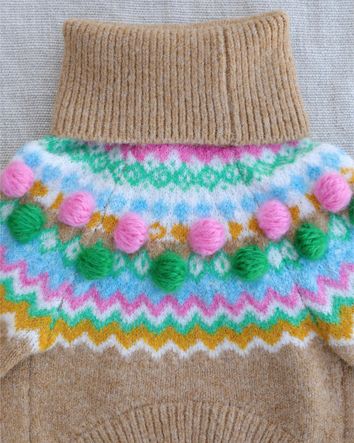 Poppy Pom Pom Fair Isle Dog Sweater