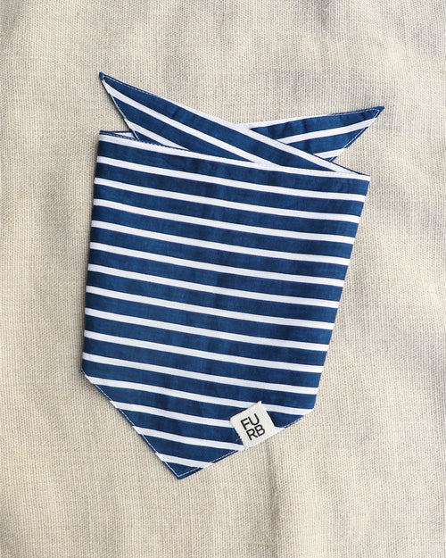 First Mate Navy Stripe Dog Bandana