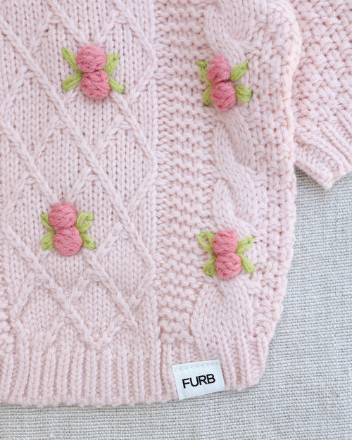Aspen Blooms Cable Knit Sweater
