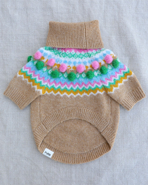 Poppy Pom Pom Fair Isle Dog Sweater