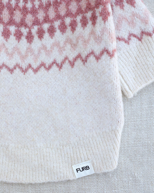 Toasty Tails Pink Fair Isle Dog Sweater