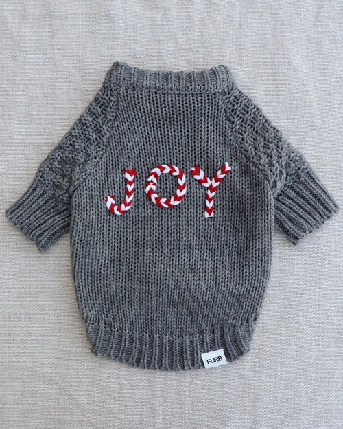 Oh What Joy Grey Dog Sweater