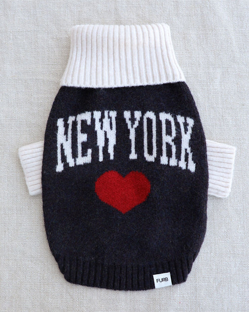 New York, With Love Black + Ivory Dog Sweater