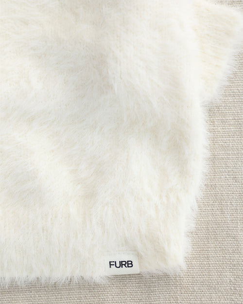 Bobbi Holiday Ivory Eyelash Knit Dog Sweater