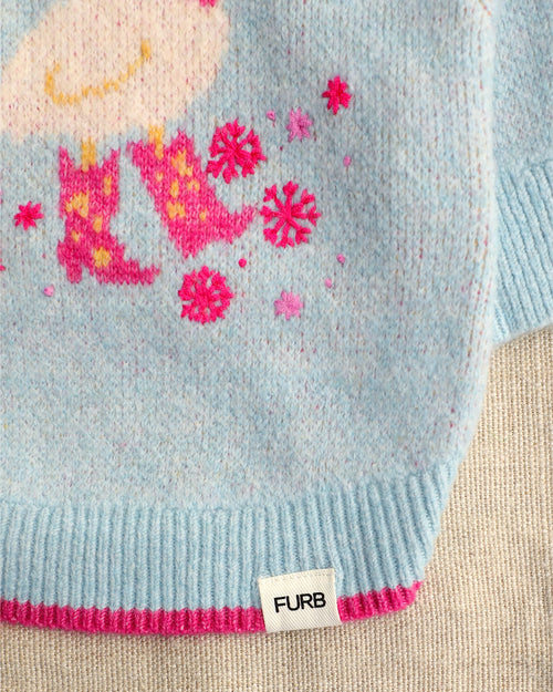 Sugarplum Saloon Blue Dog Sweater