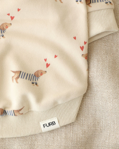 Frankie Dachshund Print Dog Sweatshirt