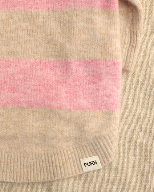 Prep School Pup Pink Striped Rugby Sweater