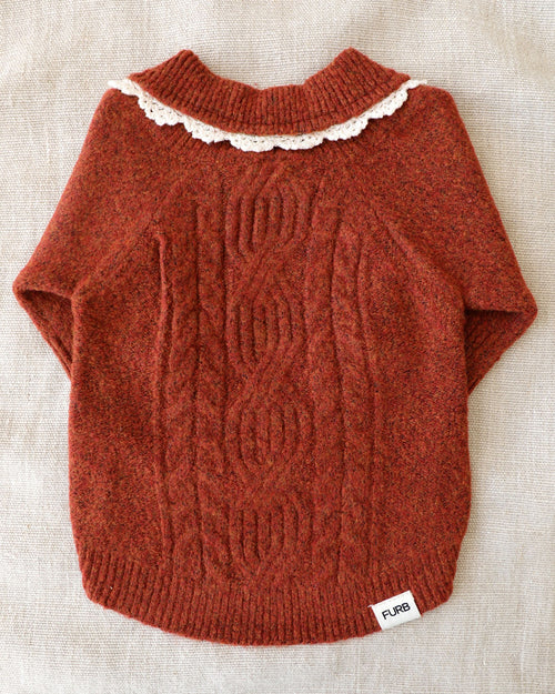 Tea Time Spice Cable Knit Dog Sweater