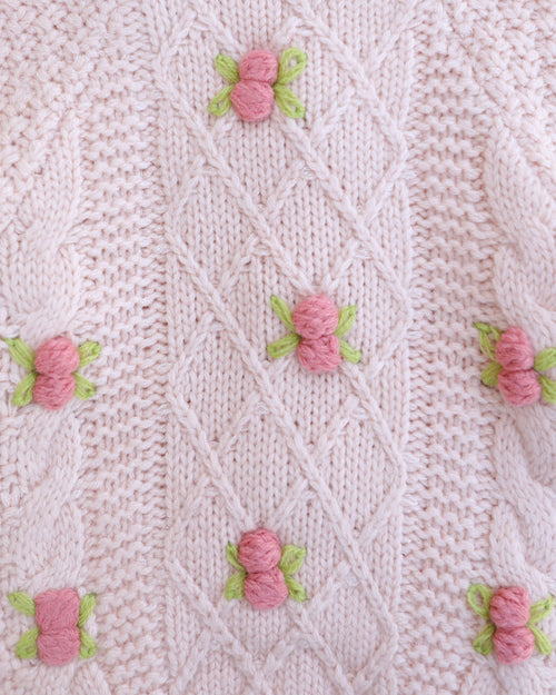 Aspen Blooms Cable Knit Sweater