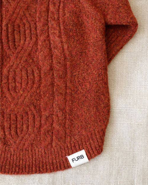 Tea Time Spice Cable Knit Dog Sweater