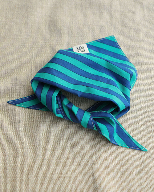 Saltwater Taffy Blue + Green Stripe Bandana