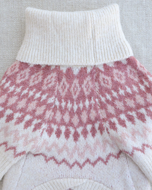 Toasty Tails Pink Fair Isle Dog Sweater