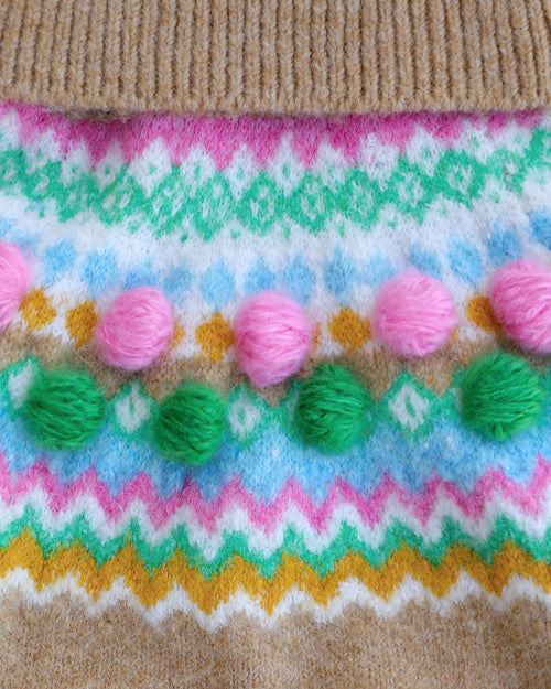 Poppy Pom Pom Fair Isle Dog Sweater