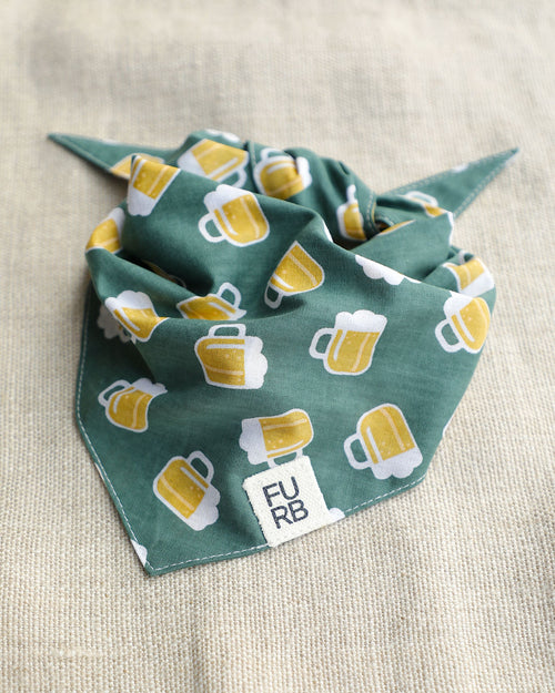 Yappy Hour Green Dog Bandana