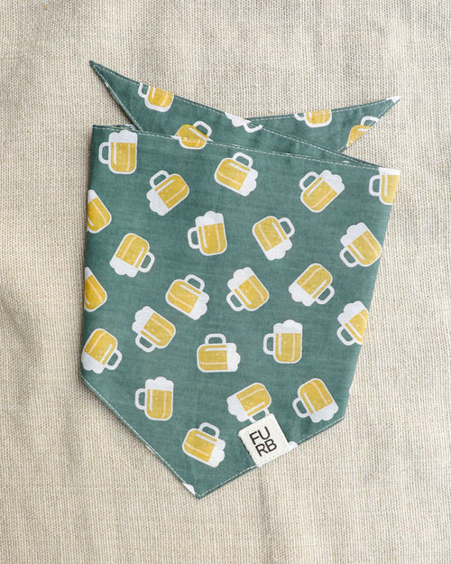 Yappy Hour Green Dog Bandana