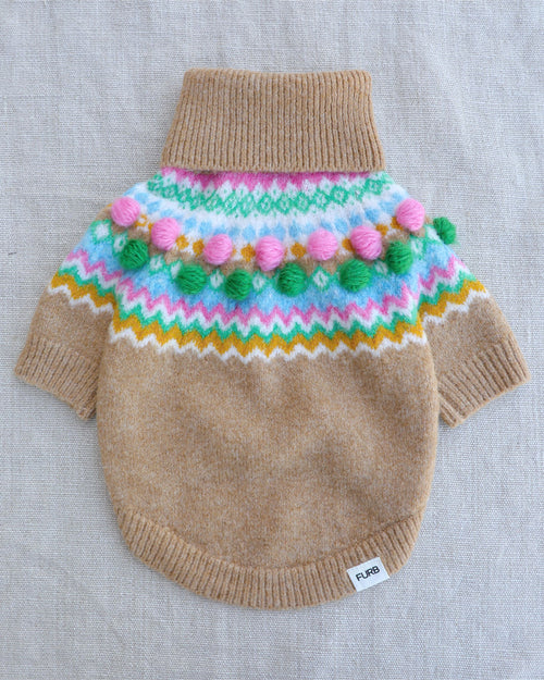 Poppy Pom Pom Fair Isle Dog Sweater