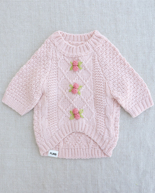 Aspen Blooms Cable Knit Sweater