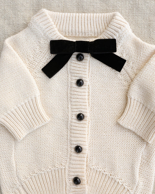 Madeline Oat Bow Dog Cardigan