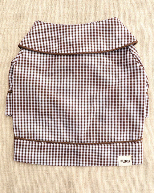 Sleepyhead Brown Check Dog Pajama Top