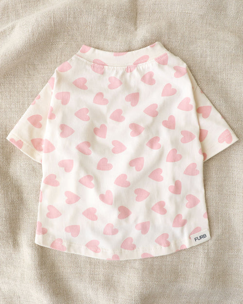 Lovey Dovey Heart Print Dog T-Shirt
