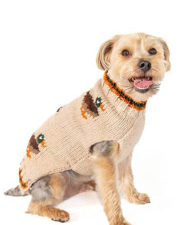 Charming novelty dog sweater with a cheerful duck design, ideal for cooler walks and lounging, loved by dachshunds, corgis, and cavapoos