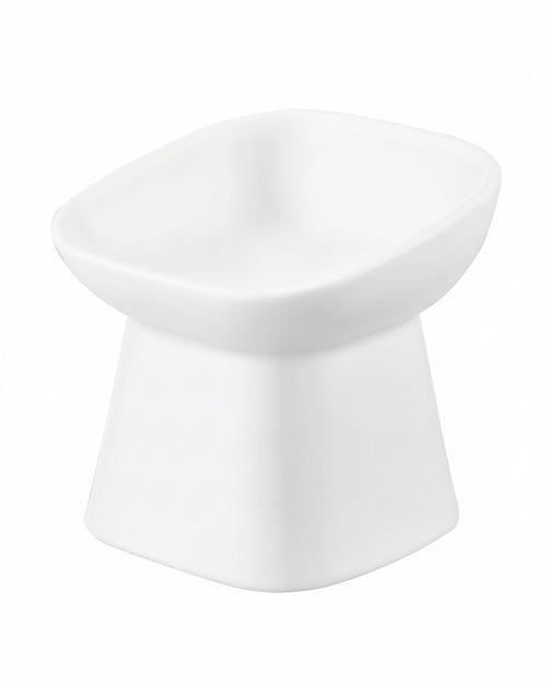 Café Canine White Tilted Dog Bowl