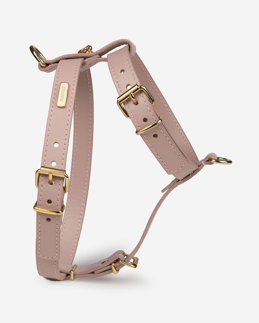 Palermo Blush Pink Leather Dog Harness