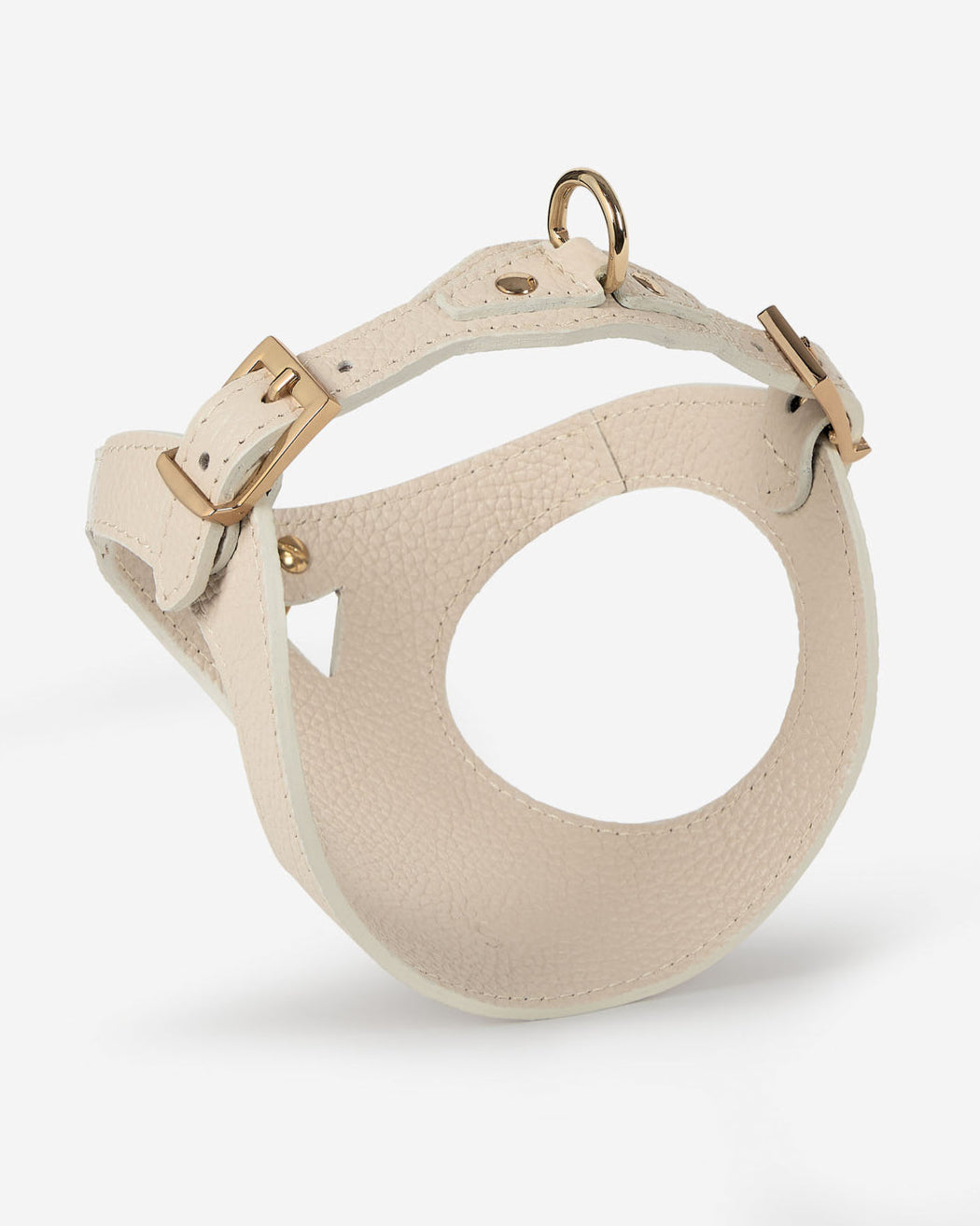 Luca Ivory Leather Dog Harness