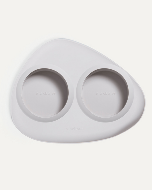 Dinner Is Served Bubble Bowl + Mat Set, Grey