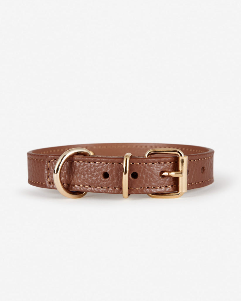 Nara Leather Collar in Chocolate