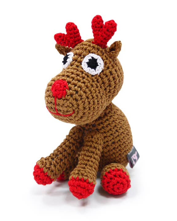 Total Sleigh Crochet Reindeer Dog Toy