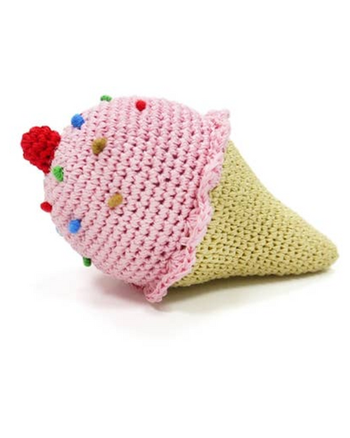 Fun ice cream-shaped dog toy with squeaker, perfect for small to medium dogs like Beagles and Cocker Spaniels.