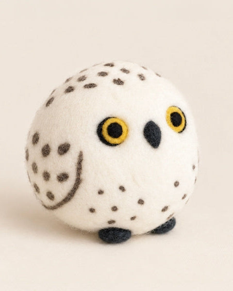 What A Hoot Snow Owl Wool Dog Toy