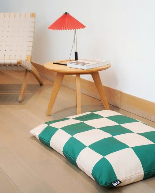 Green Check Dog Bed