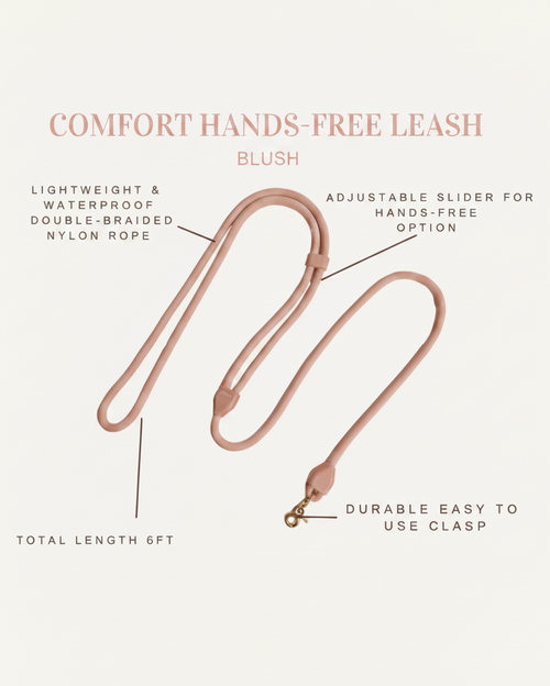 Sunday Stroll Hands-Free Blush Dog Leash