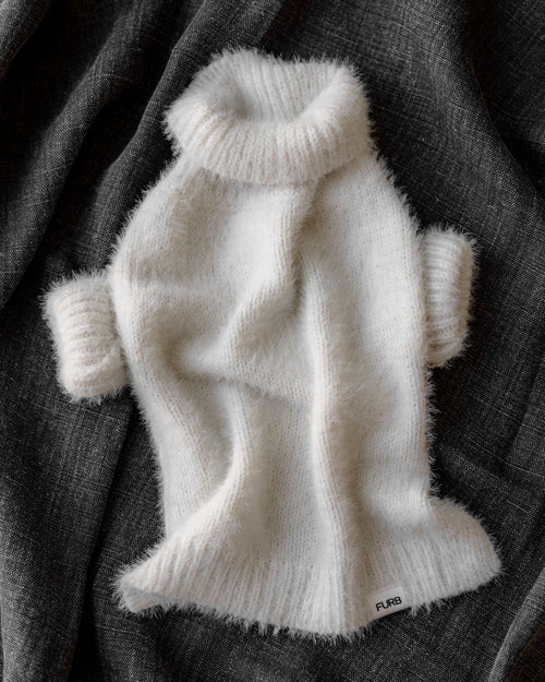 Billie Ivory Eyelash Knit Turtleneck Product Image Detail