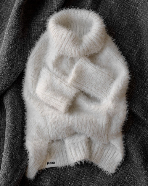 Billie Ivory Eyelash Knit Turtleneck Product Image Detail