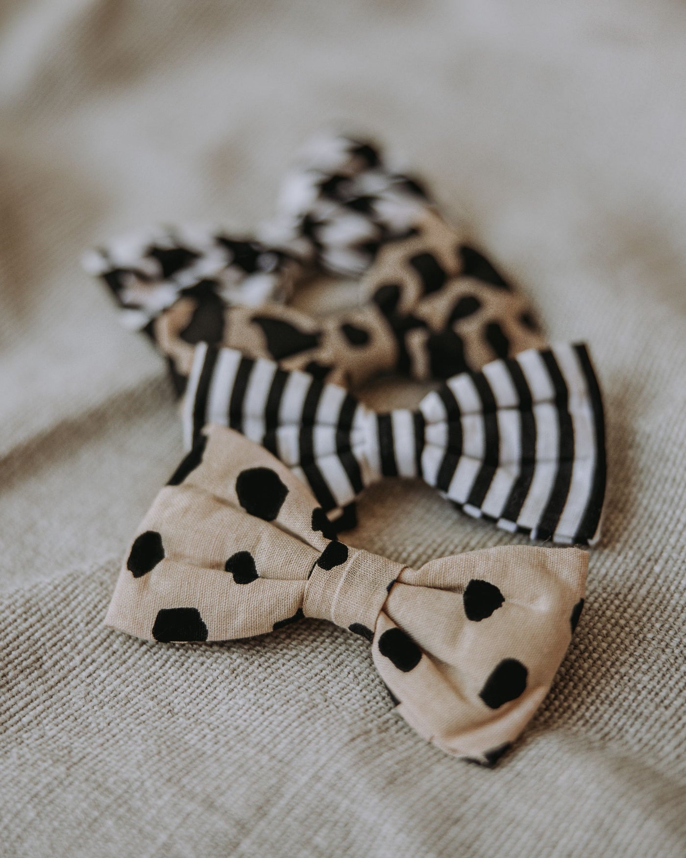 Captain Black + White Striped Bow Tie Product Image Detail