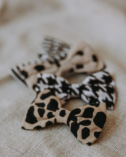 Watson Black + White Houndstooth Bow Tie Product Image Detail
