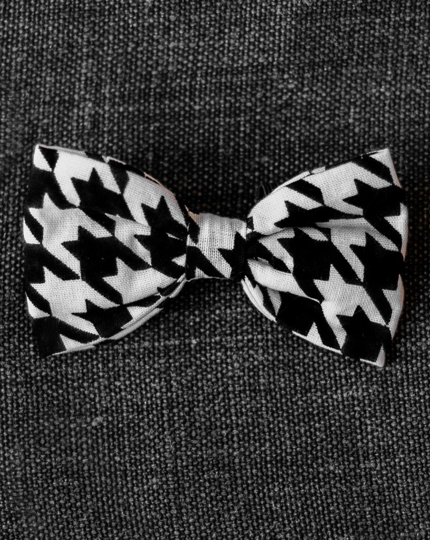 Watson Black + White Houndstooth Bow Tie Product Image
