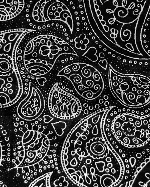 Ozzie Black Paisley Print Bandana Product Image Detail