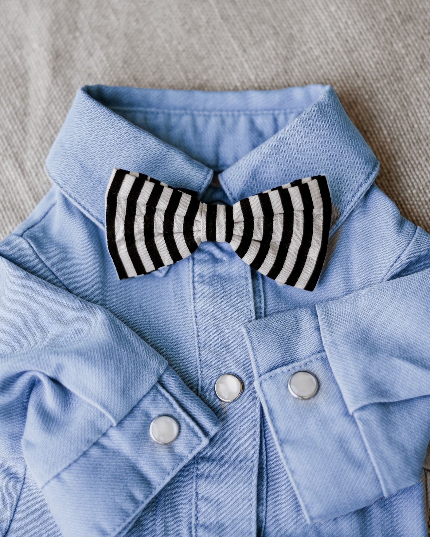 Captain Black + White Striped Bow Tie Product Image Detail